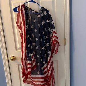 American Flag Sheer Cover-Up Steve Madden osfa